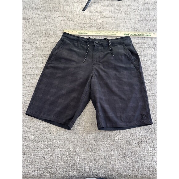 Hang Ten MENS Hybrid Shorts 4 Way Stretch Black Check Plaid 32 Waist New - Picture 1 of 9